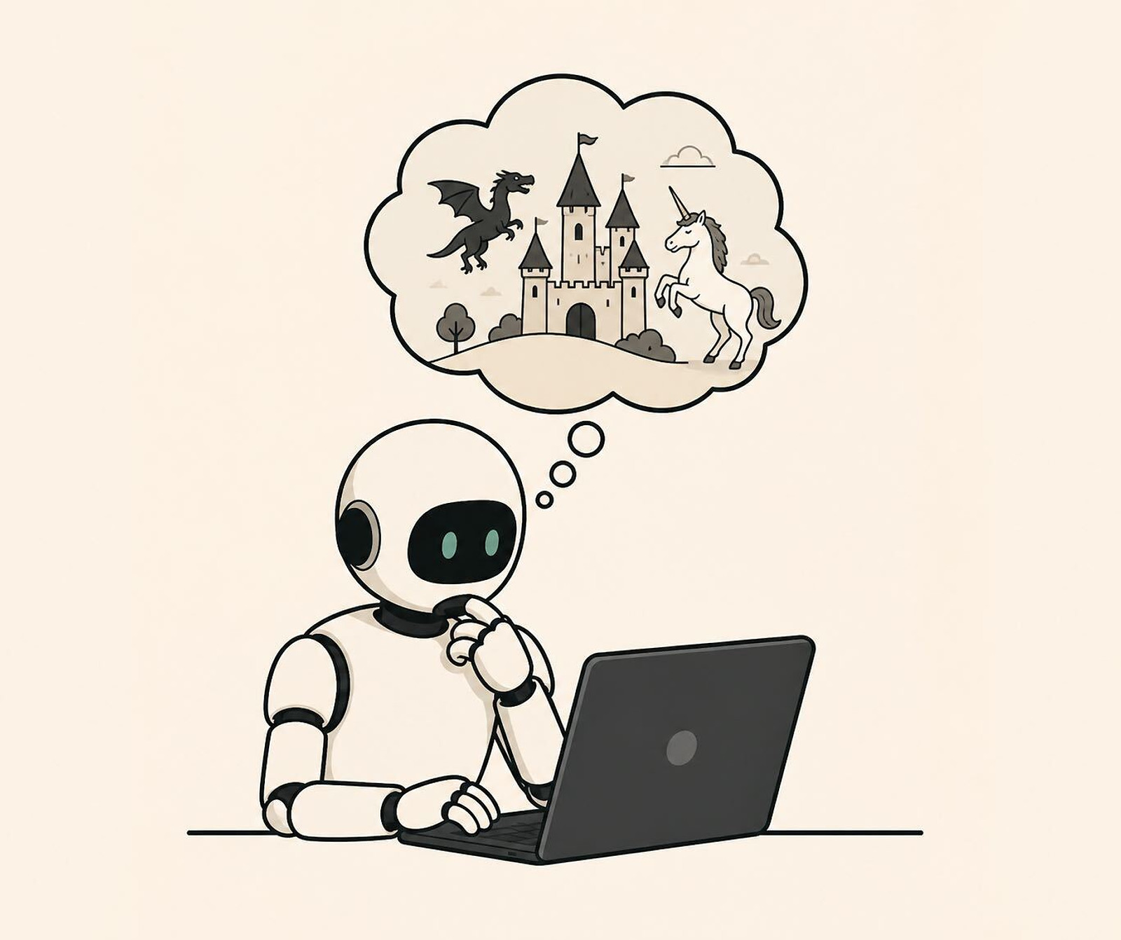 Illustration: a courtroom scene with AI-generated documents under scrutiny.